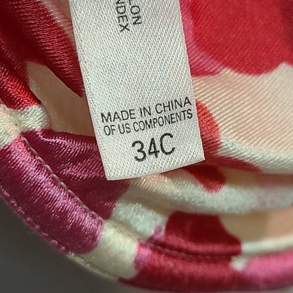 Vintage Victorias Secret Bra 34C Red Pink Hearts Unlined Underwire - Picture 7 of 8